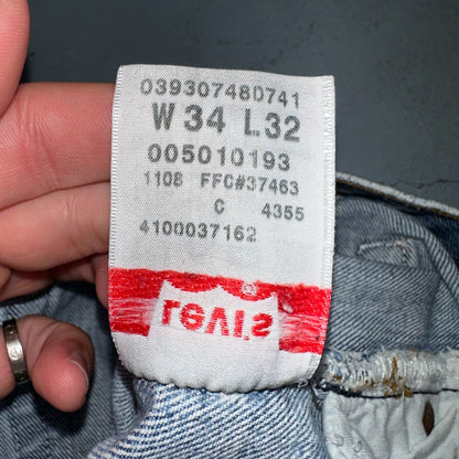 Levis 501 Vintage Y2K XX Straight Leg Jeans Blue Light Wash 34x32 Act 34x31