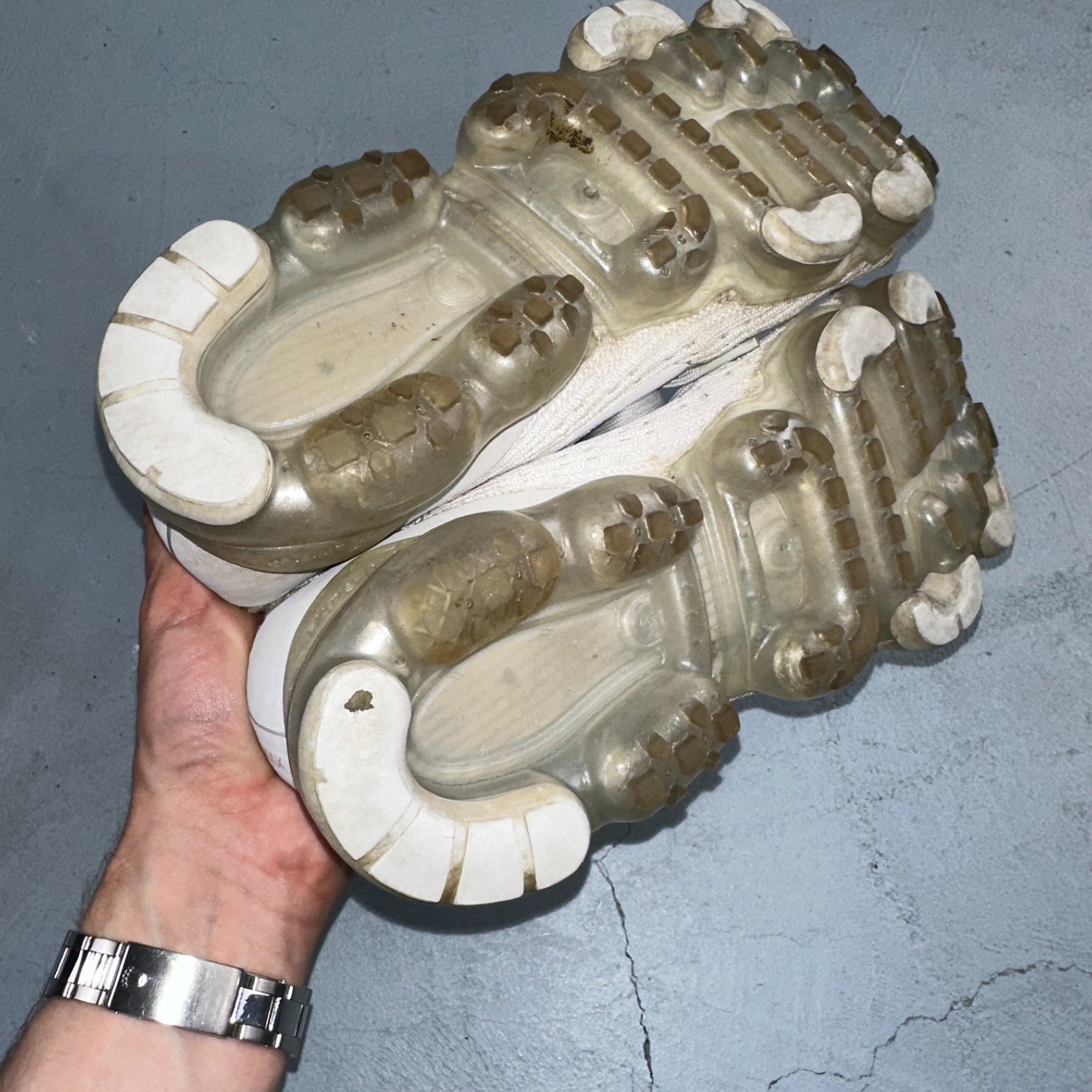 Nike Air VaporMax Flyknit 3 Pure Platinum - Mens Sz 9 - Running White Shoes