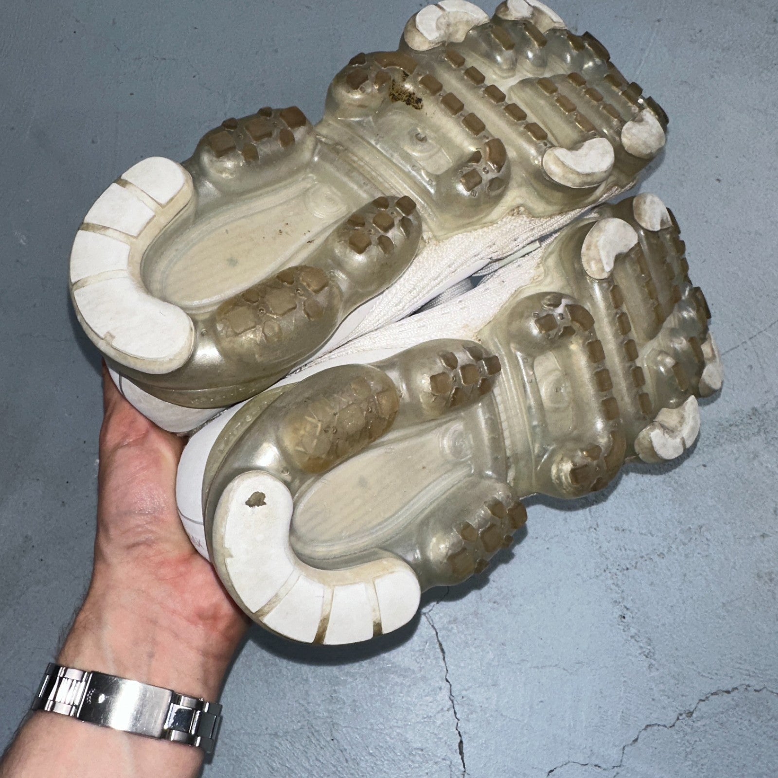 Nike Air VaporMax Flyknit 3 Pure Platinum - Mens Sz 9 - Running White Shoes