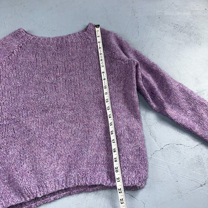 1970s VTG Sweater Cable Knit 70s 80s Purple Cute Warm Grandma Core Pull Over