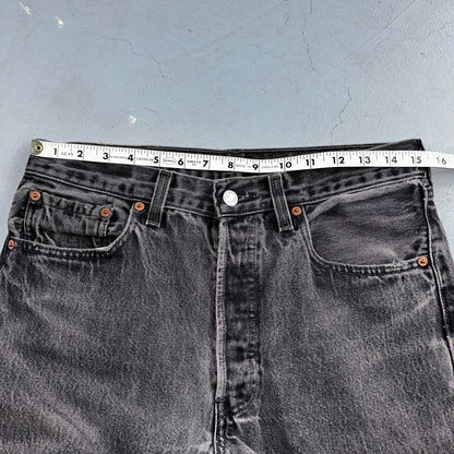 Levis 501 Vintage 90s USA XX Straight Leg Jeans Black Light Wash 32x36 Act 30x27