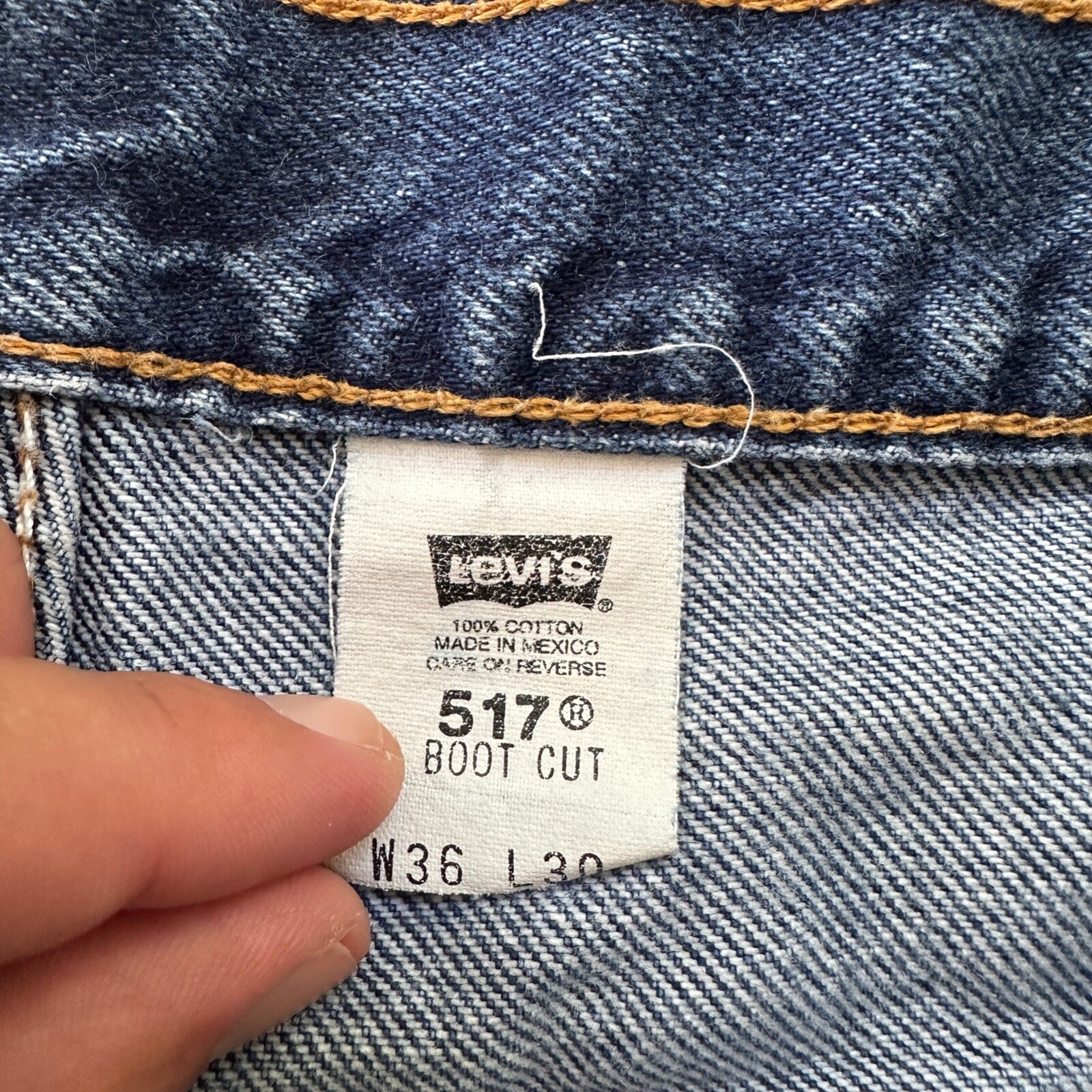 Levis 517 Vintage 90s Med Wash Jeans Boot Cut Mexico Y2K 36x30 Act 34x28