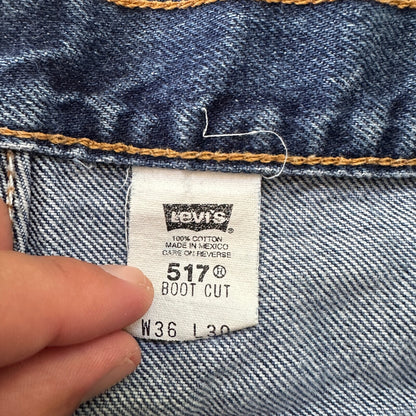 Levis 517 Vintage 90s Med Wash Jeans Boot Cut Mexico Y2K 36x30 Act 34x28