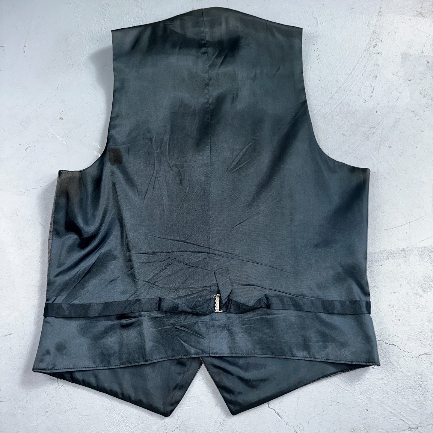 VTG Mens 2 PC Suit 44L Jacket Coat Vest Gray Levis Panatela Wool 80s