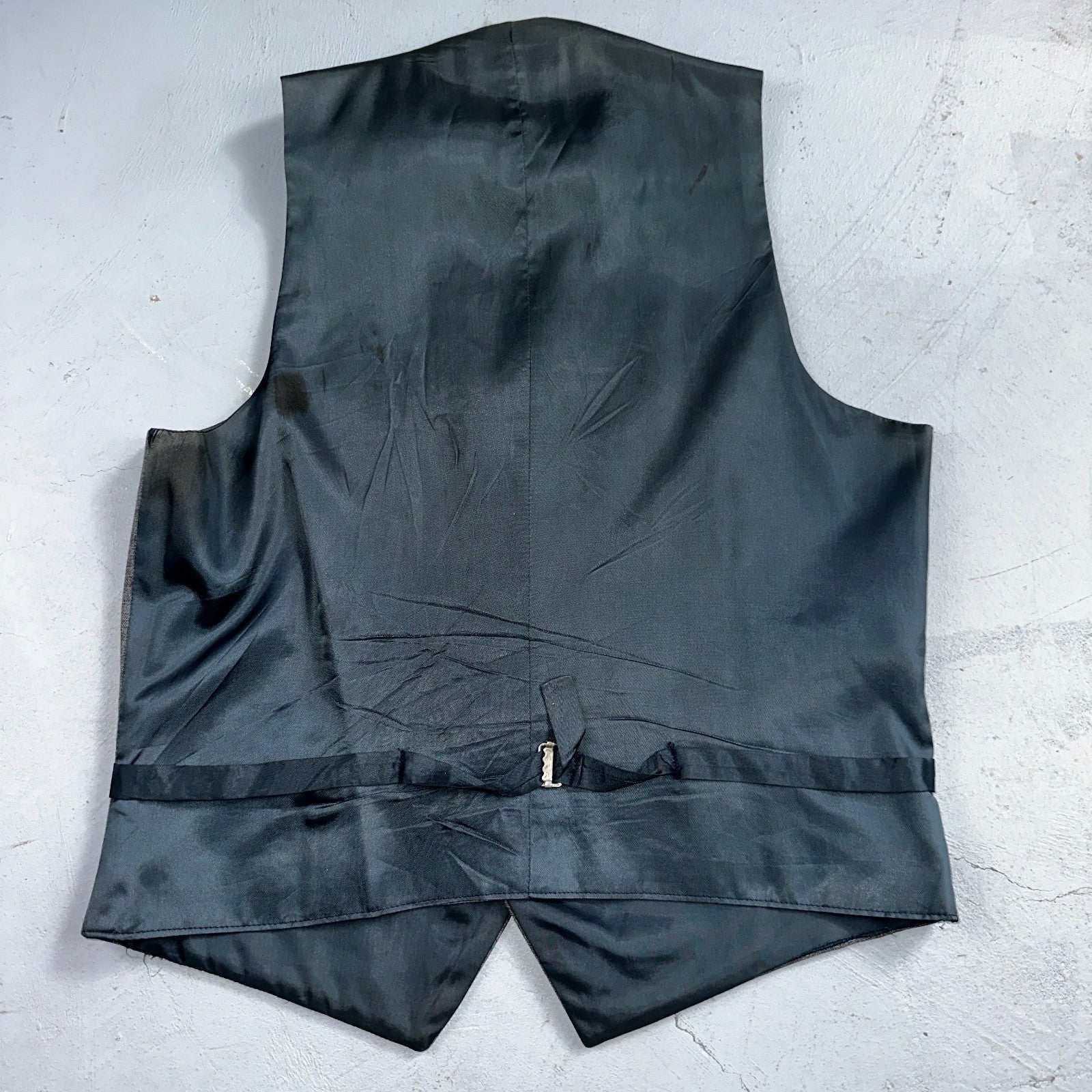 VTG Mens 2 PC Suit 44L Jacket Coat Vest Gray Levis Panatela Wool 80s