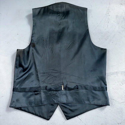 VTG Mens 2 PC Suit 44L Jacket Coat Vest Gray Levis Panatela Wool 80s