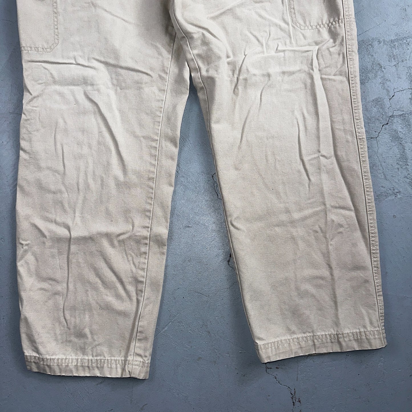 Vintage LL Bean Mens 36x30 Light Stonewashed Cargo Pants Trousers Beige 90s