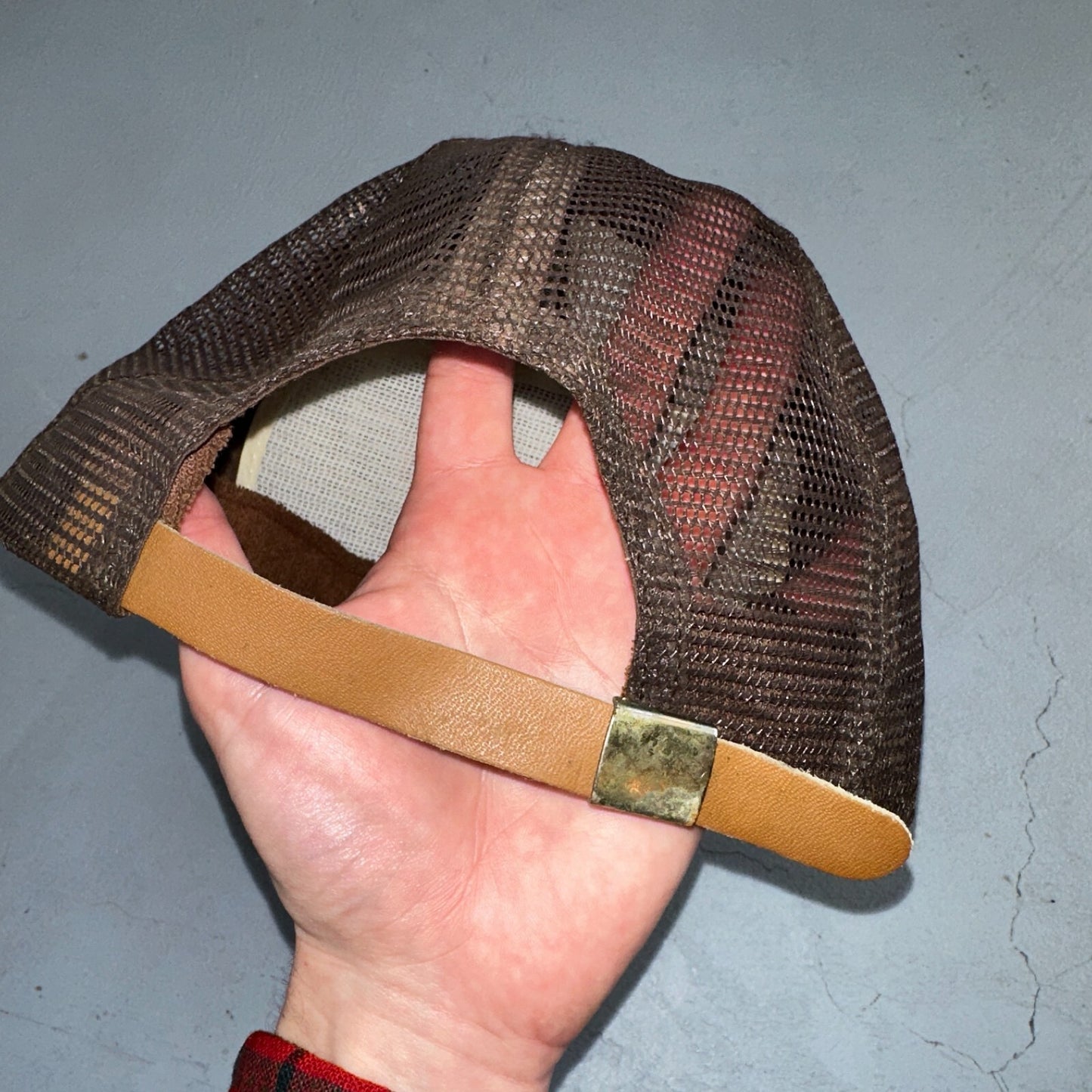 Vintage Tyson USA Made Patch Trucker Hat Strap Back Adjustable Mesh Mike Brown