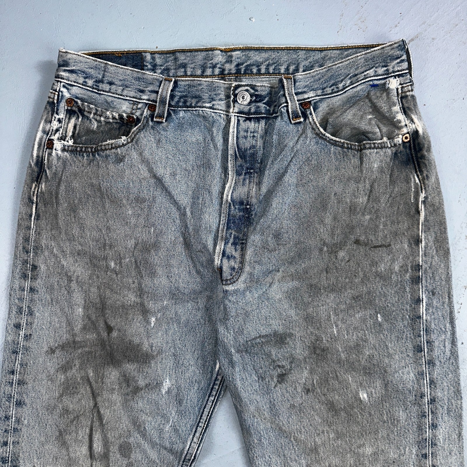 Levis 501 Vintage Y2K 90s XX Straight Leg Jeans Blue Light Wash 36x34 Act 33x32
