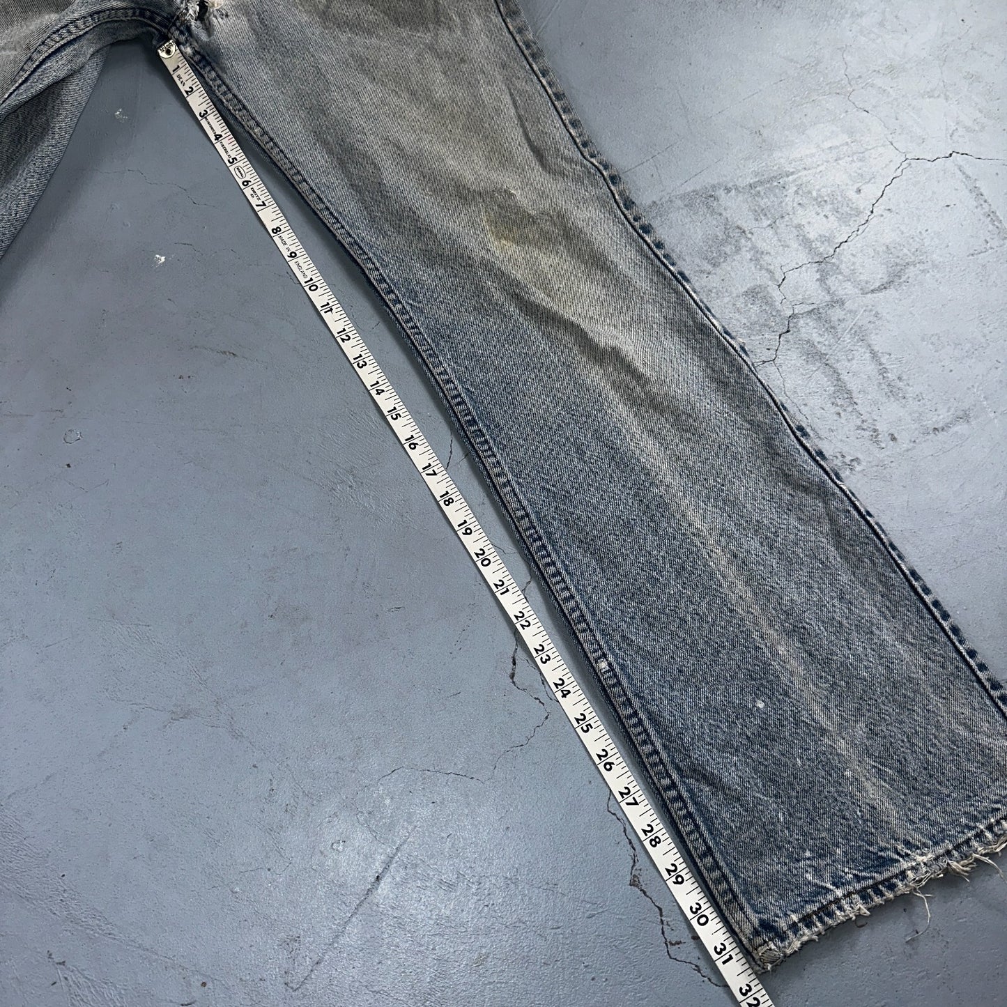 Levis 517 Vintage 80s USA Orange Tab Bootcut Flare Blue Worn Jeans Act 34x31