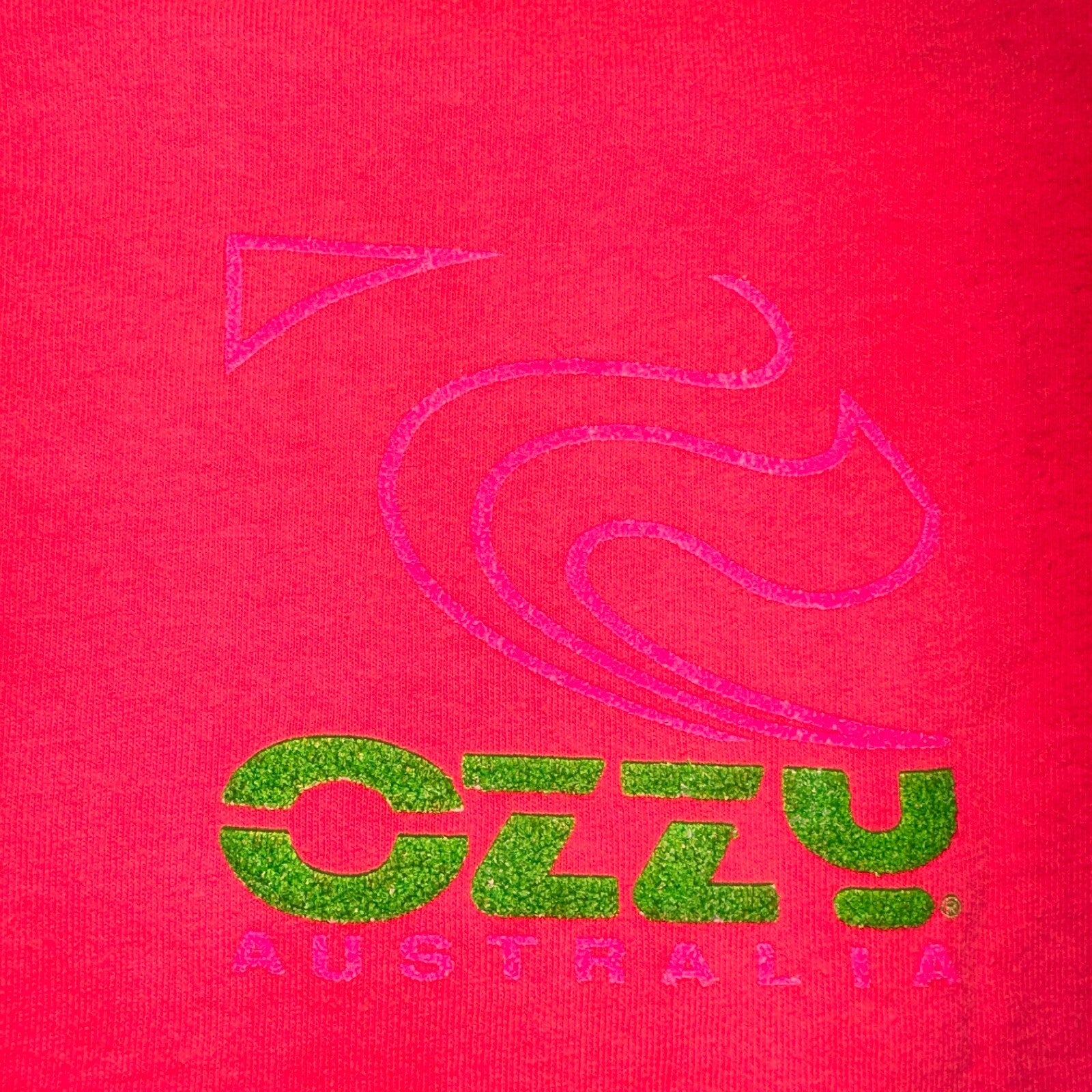 VTG 90s Ozzy Australia Single Stitch T-Shirt Men's Large Neon Pink Surf USA Rare