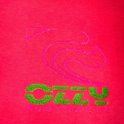 VTG 90s Ozzy Australia Single Stitch T-Shirt Men's Large Neon Pink Surf USA Rare