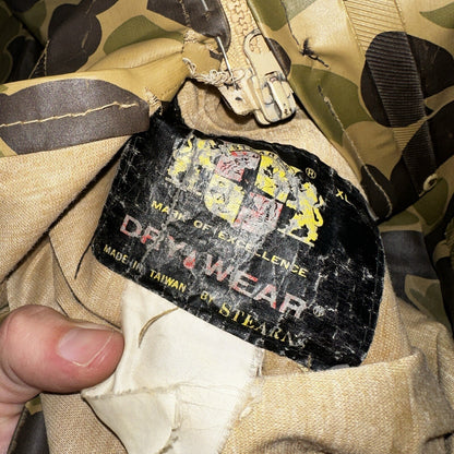 Dry Wear Rain Suit Adult Brown Green Camouflage Outdoor Hunting Mens XL Frogskin