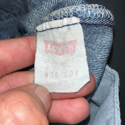 Levis 501 Vintage 80s USA XX Straight Leg Jeans Blue Light Wash 31x34 Act 30x32