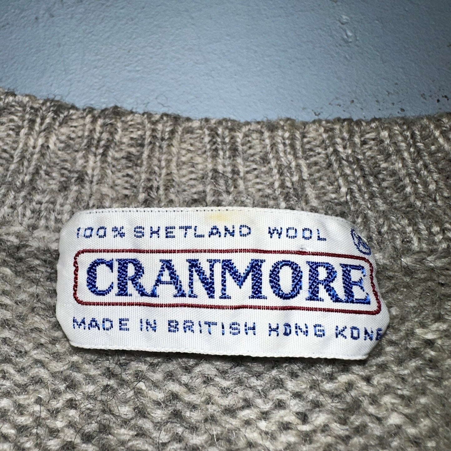 VTG Cranmore 100% Shetland Wool Mens Sweater Vest Size XL Gray Cable Knit Button