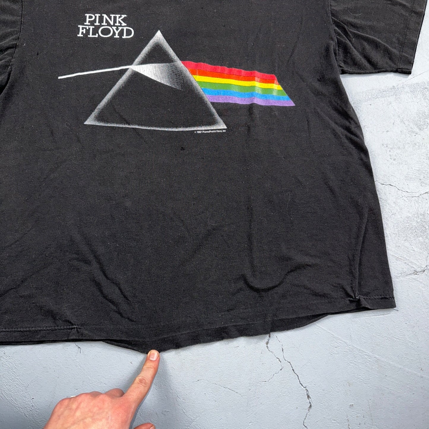 Vintage 1987 Pink Floyd Dark Side of the Moon USA T-Shirt Large Boxy 80s Rock