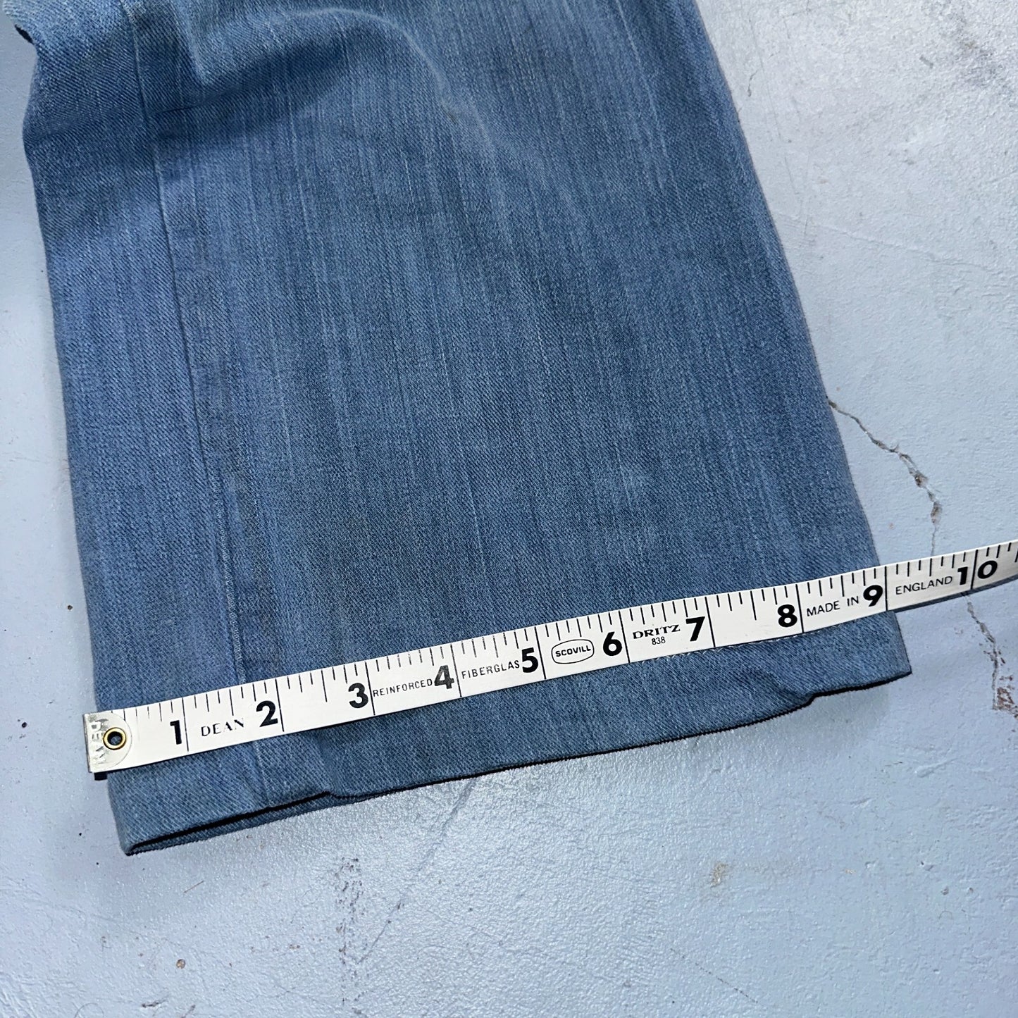 VTG 70s Jeans Canvas High Waist Sears Military Style P44 29x25 Capri HBT Rare