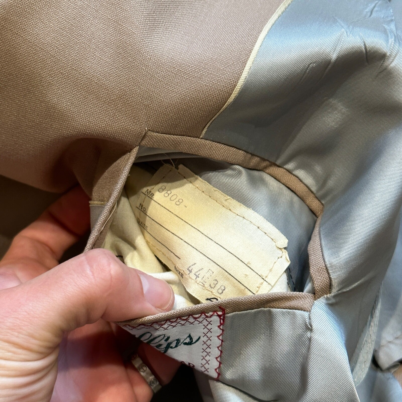 1960s Beige Sport Jacket VTG Mens Suit 44 36x29 Rockabilly Solid Tan Pants 60s