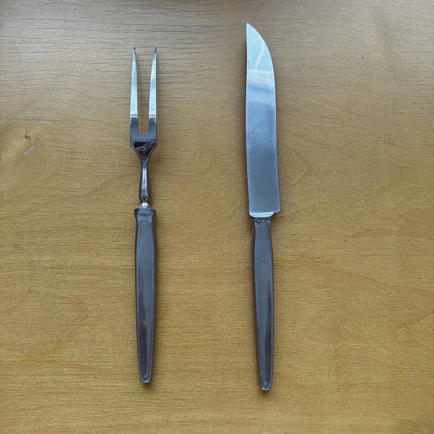 2 VTG Eickhorn Roneusil SIBYLLE Stainless German Flatware Carving Knife Set MCM