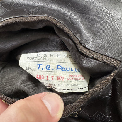 1960s 1970s Brown Striped Sport Jacket VTG Mens Suit 44 33x32 Rockabilly Wool