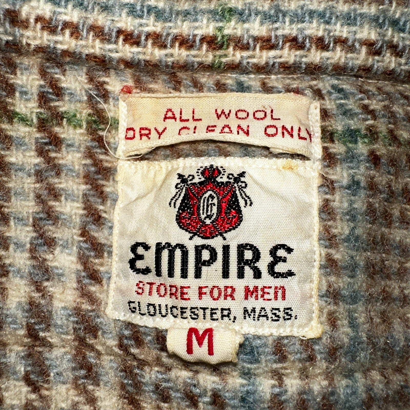 VTG 1960s EMPIRE USA Men’s M Brown Plaid Wool Shirt Rockabilly RARE 50s 60s