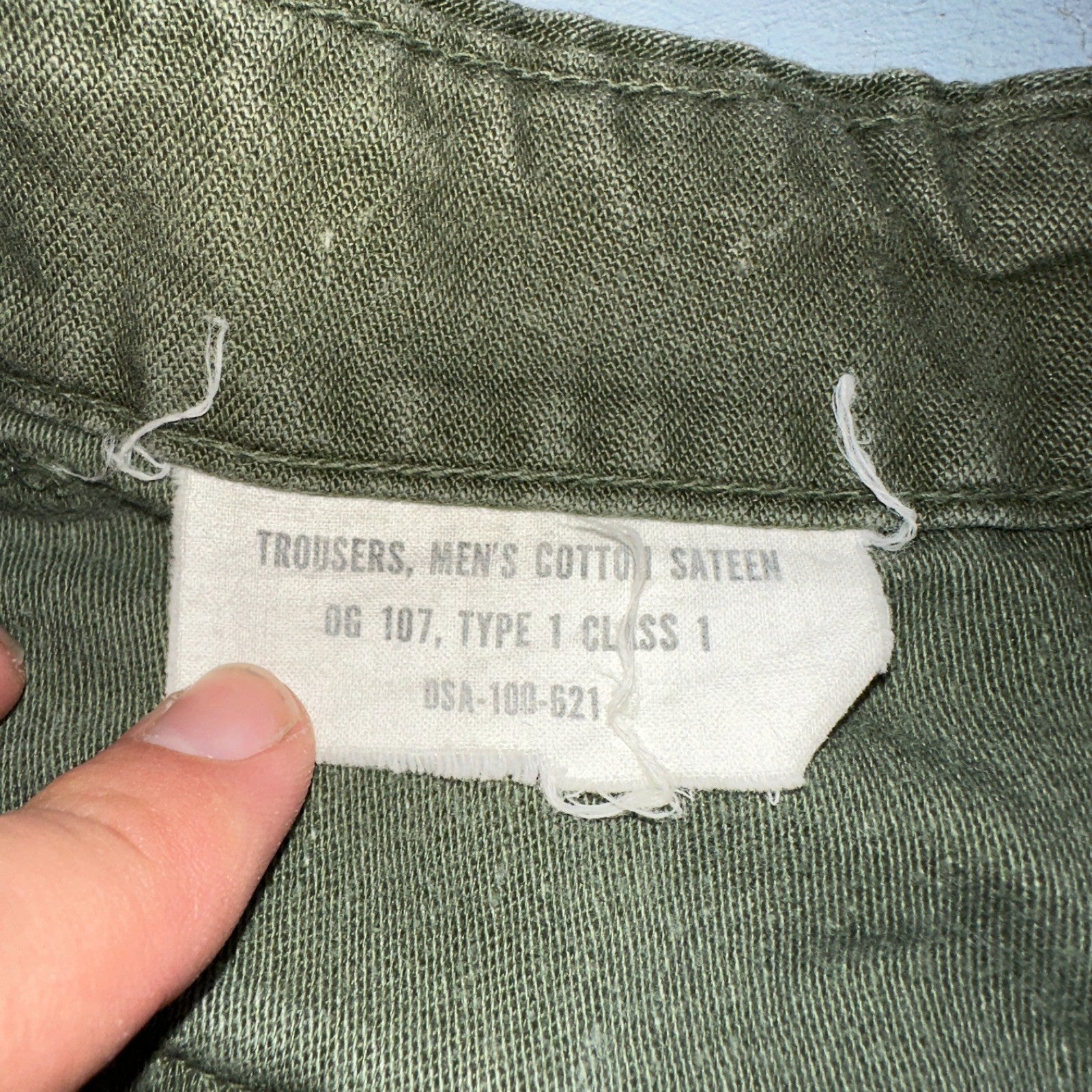 Vintage 1960s 70s Vietnam OG 107 Fatigue Pants 60s Button Fly 34x35 Act 33x26