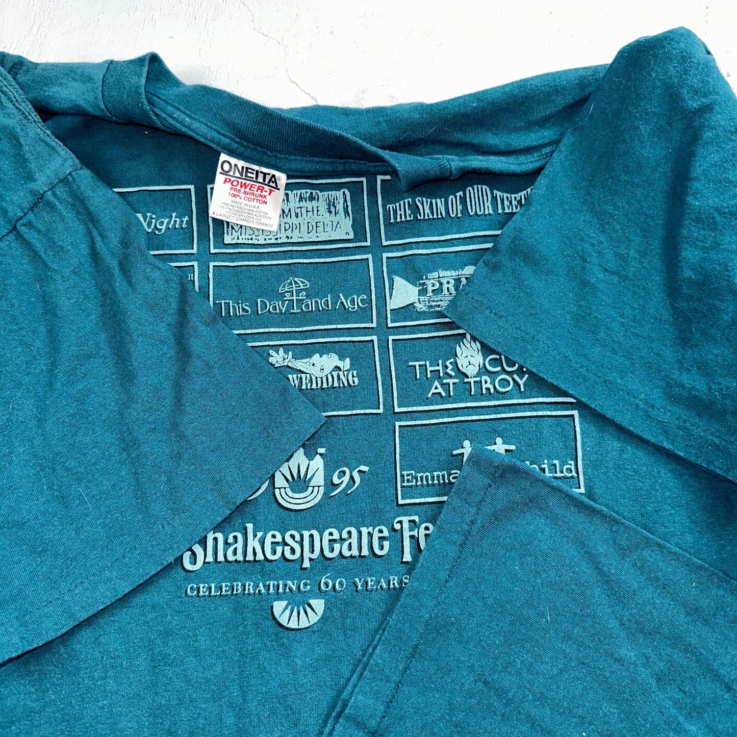 Oneita Shakespeare Hamlet VTG T Shirt 90s Oregon Plays Single Stitch Festival