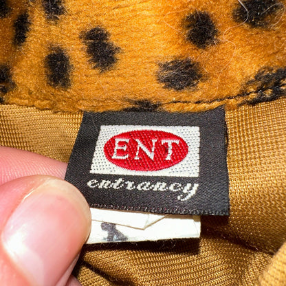 VTG ENT Jacket Womens Cheetah Outdoors Entrancy USA 70s Rockabilly Long Coat