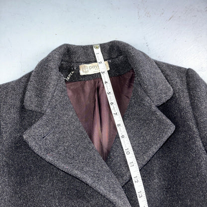 VTG Pavilion Petite Gray Coat  Womens  Double Breasted Long Trench Overcoat Sz L