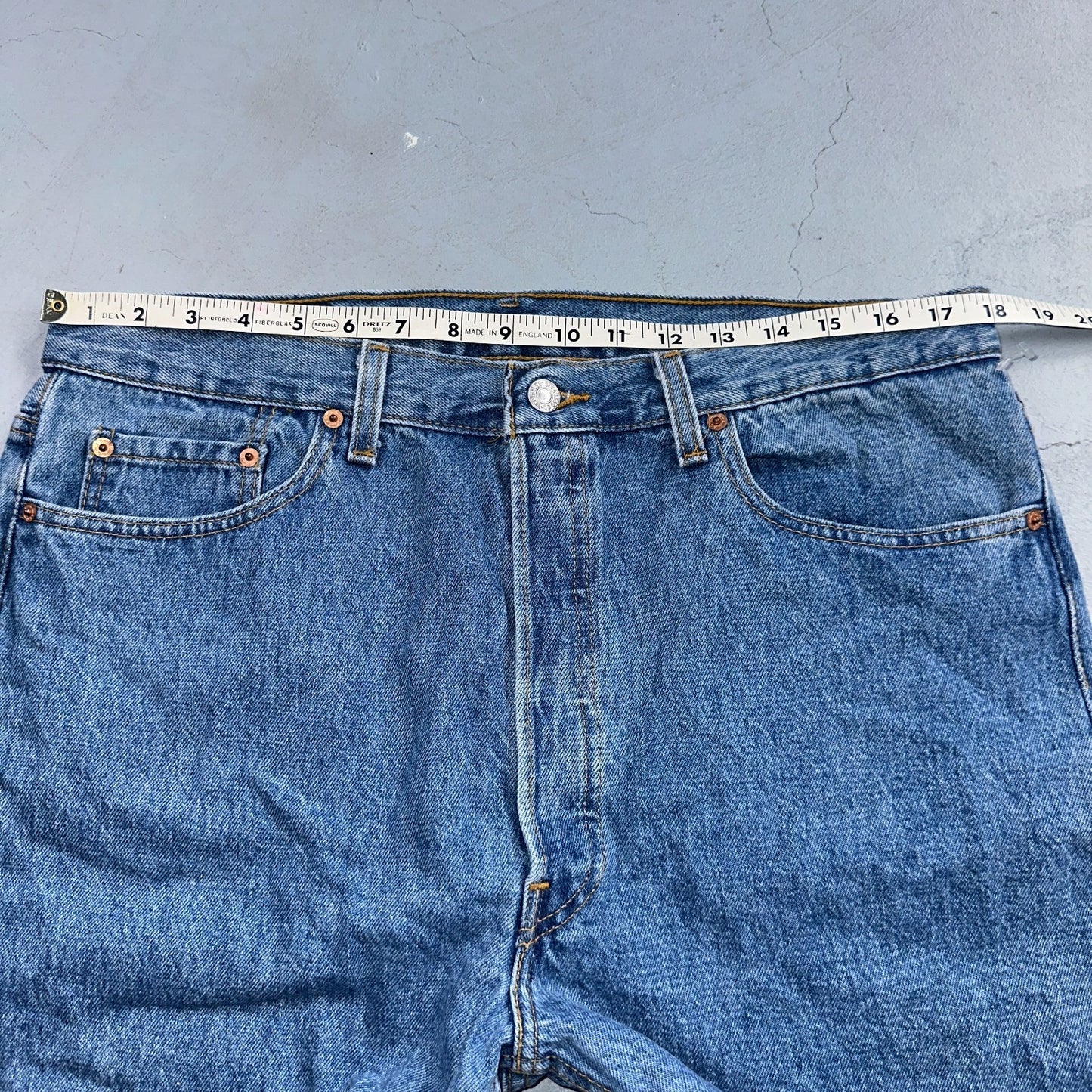 Levis 501 Vintage 90s USA XX Straight Leg Jeans Blue Med Wash 38x30 Act 36x29
