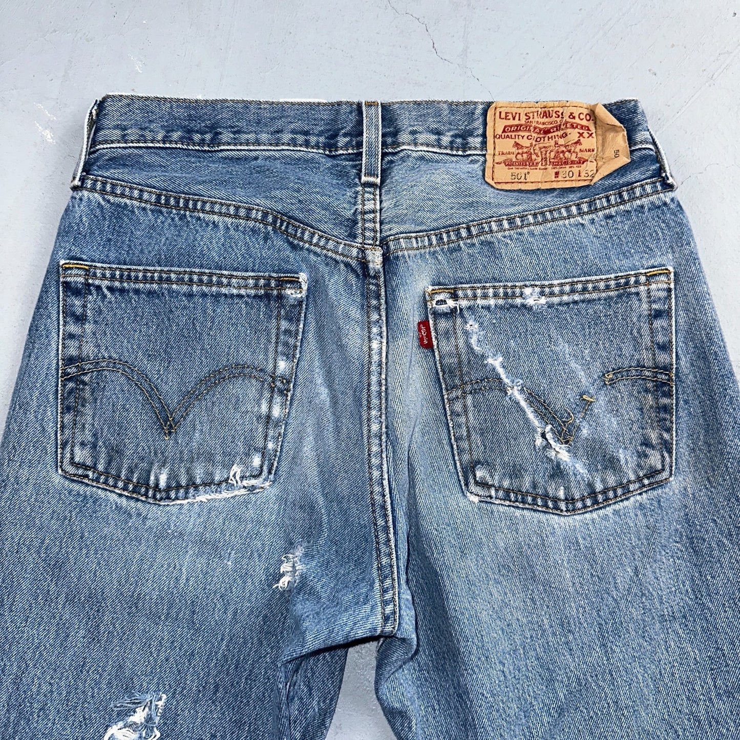 Levis 501 Vintage Y2K 90s XX Straight Leg Jeans Blue Light Wash 30x32 Act 29x31