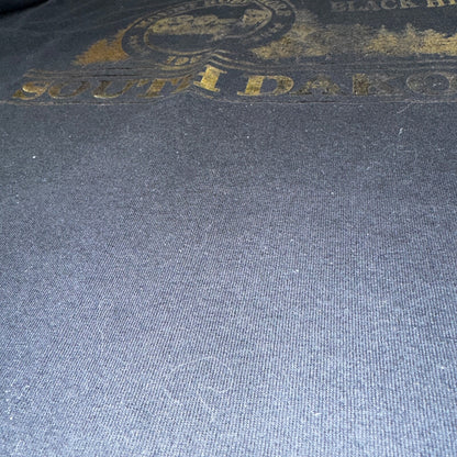 South Dakota Mount Rushmore Graphic 90s VTG T Shirt Black Hills Gold Text USA