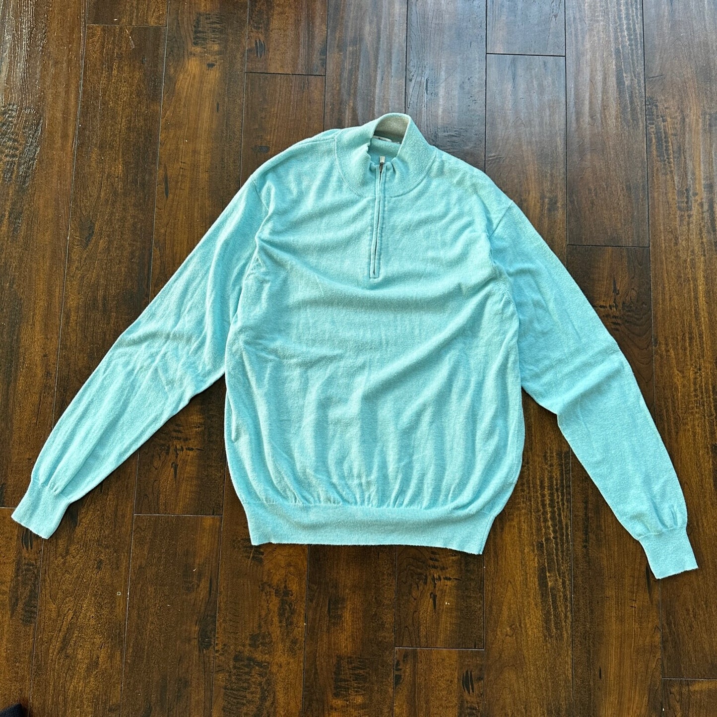 Peter Millar Sweater Men L Crown Soft Cotton Cashmere 1/4 Quarter Zip Pullover