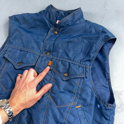 Levis VTG Vest Blue Nylon Jacket Orange Tab 1980s 80s Type 3 Warm Up Rare