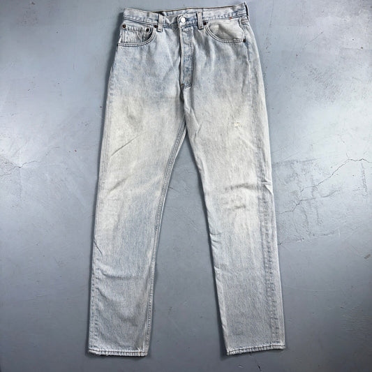 Levis 501 Vintage 90s USA XX Straight Leg Jeans Blue Light Wash 34x38 Act 30x33