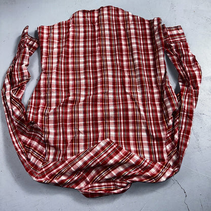 Sears VTG Western Wear L Plaid Ranch Rodeo Shirt Jacket Pearl Snap Red 16