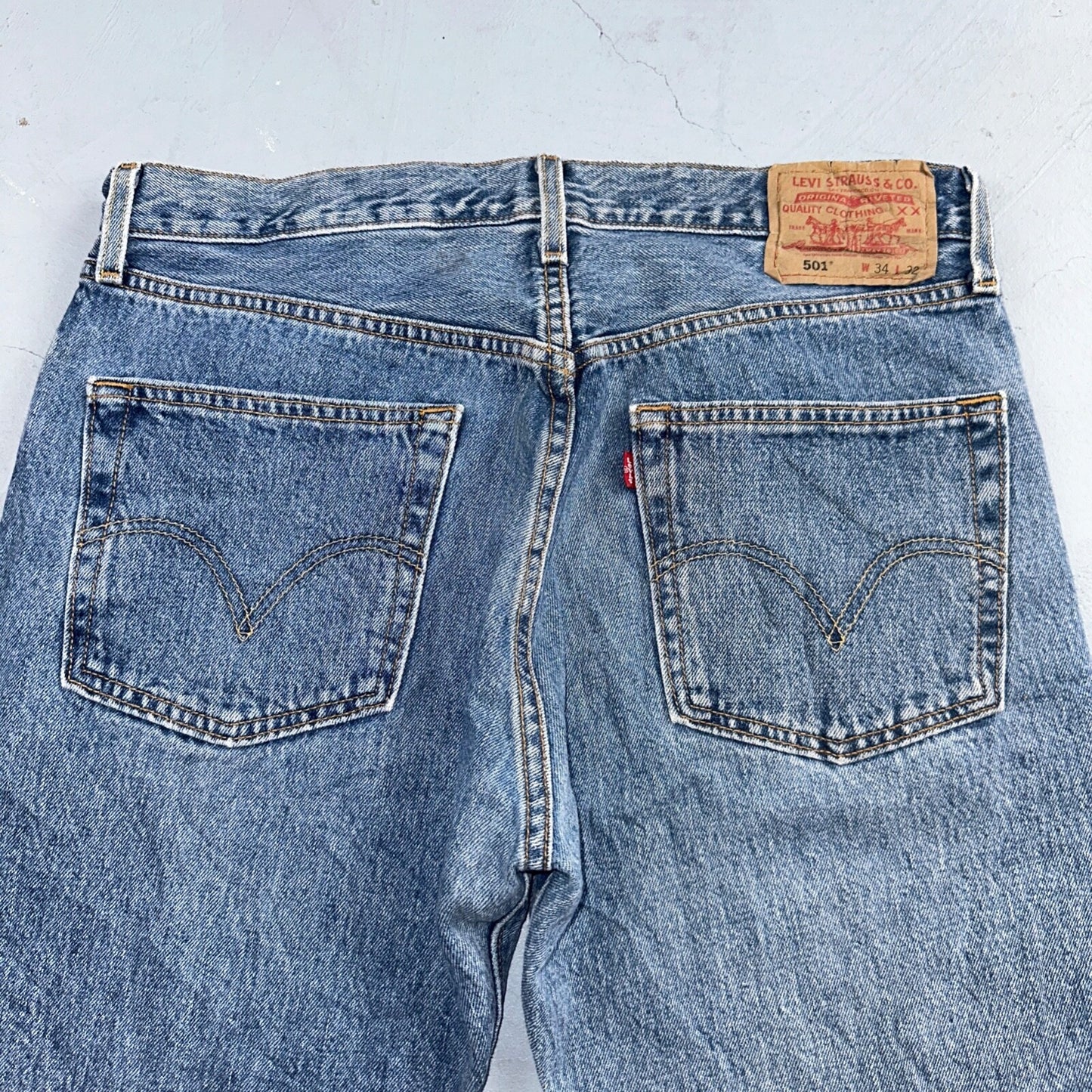 Levis 501 Vintage Y2K XX Straight Leg Jeans Blue 2003 Med Wash 34x32 Act 33x30