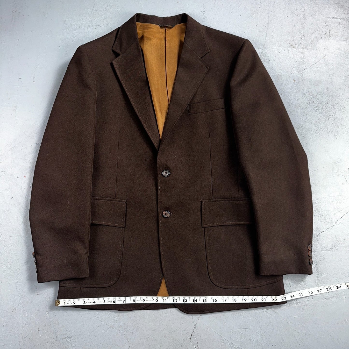 VTG Mens 2 PC Suit 40 Jacket Coat Pants Brown Levis Panatela Polyester 80s