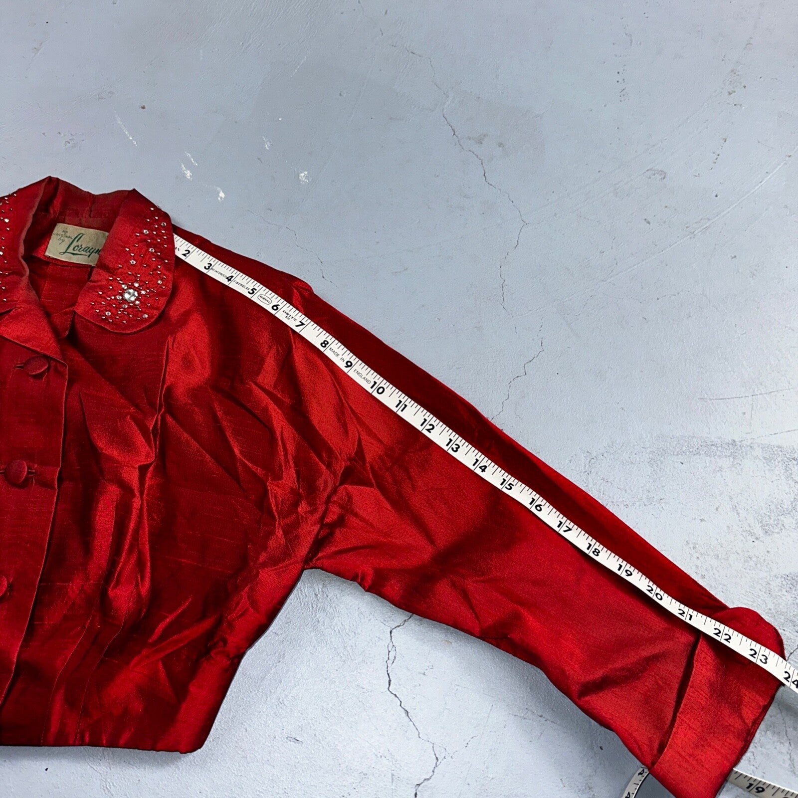 Real Vintage 1940s Lorayne Original Long Red Top Button Down Dress Women's 40s