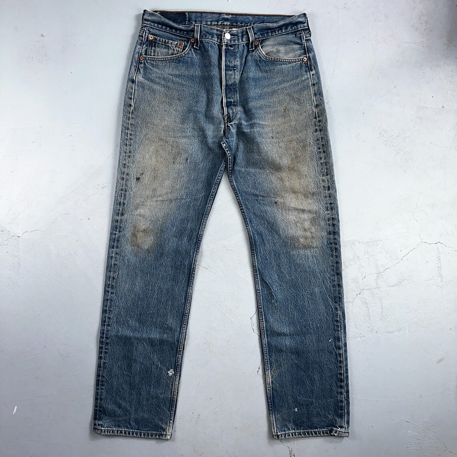 Levis 501 Vintage 90s XX Straight Leg Jeans Y2K Blue Med Wash 36x38 Act 34x33