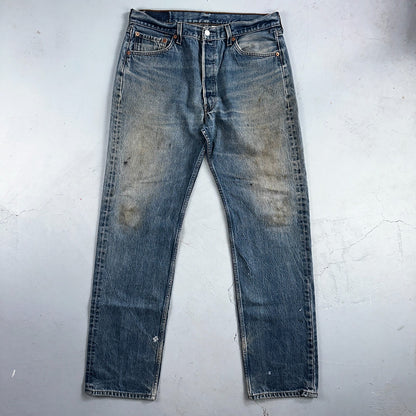 Levis 501 Vintage 90s XX Straight Leg Jeans Y2K Blue Med Wash 36x38 Act 34x33