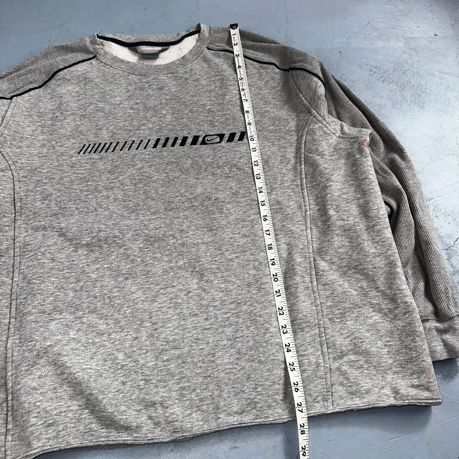 Nike 2XL Silver Tag Sweatshirt 90s VTG Crewneck Y2K Speed Stained Air Max Promo