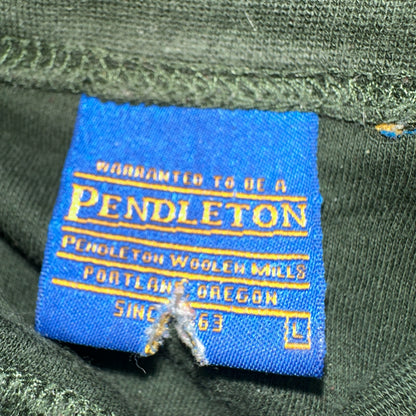 Pendleton VTG T Shirt Mens Large Turtleneck Green Long Sleeve Cotton Casual