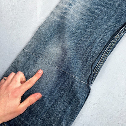 Levis 501 Vintage Y2K XX Straight Leg Jeans Blue Crazy Wash 36x34 Act 34x31