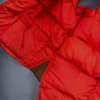 Vtg Pioneer Sportswear M 60s Union Reversible Tan Blaze Orange Canada Down Vest