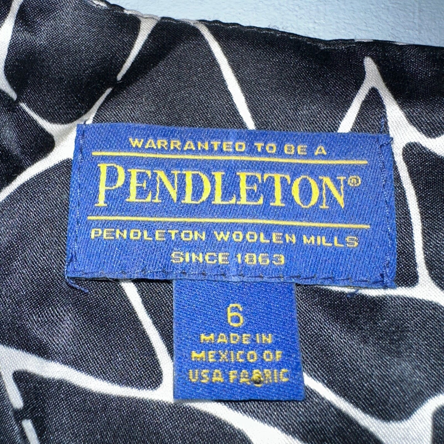 Pendleton Women's Size 6 Silk Blend Sleeveless Black White Fit N Flare Dress