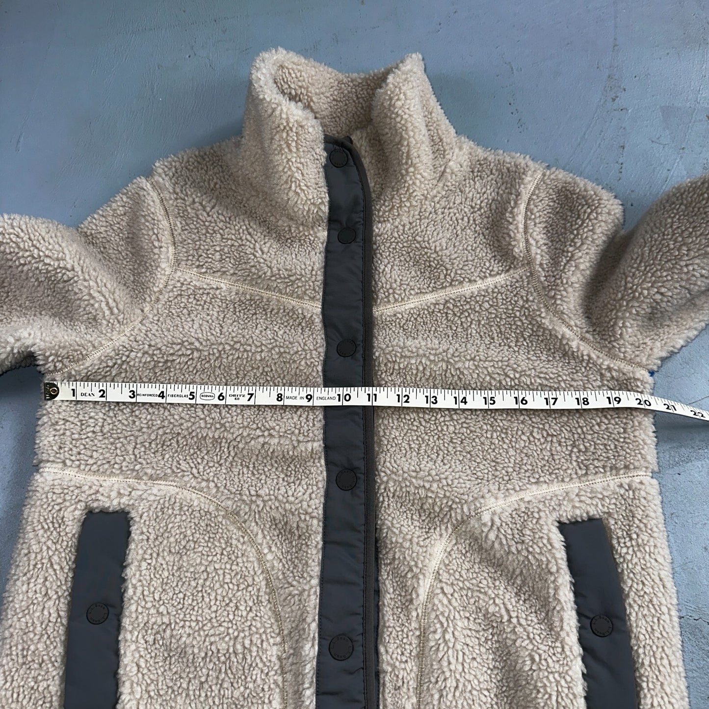 LL Bean Women's Sherpa Fleece Jacket Soapstone Grey Size Small Regular 515832