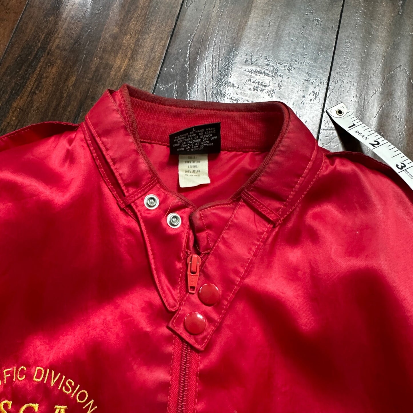 VTG 90s GTX Pacific Divison Satin Bomber Jacket USA Rare 80s ISCA Dale Arnold