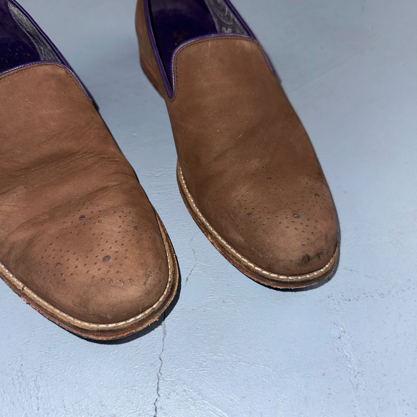 Men’s ROBERT GRAHAM Brown Suede Leather Fashion Loafers Sz 8.5 D