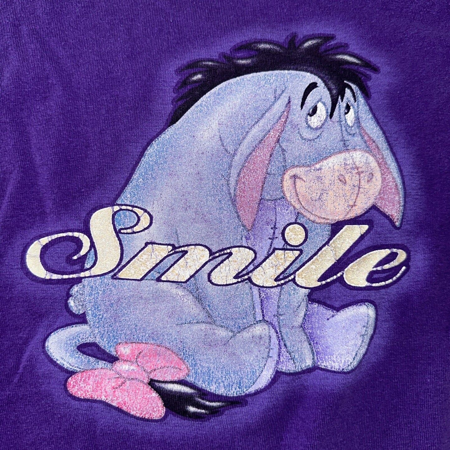 Disney Eeyore Winnie the Pooh Vintage T Shirt Y2K Cute Smile Funny Text Humor